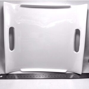 Strawberry Street 10 White Ceramic Serving Tray Handles MicrowaveDishwasher Safe